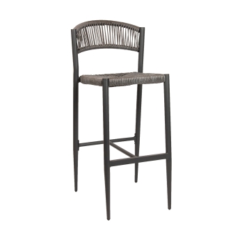 Scaun de bar pentru exterior Jonah cu cadru din aluminiu antracit, gri