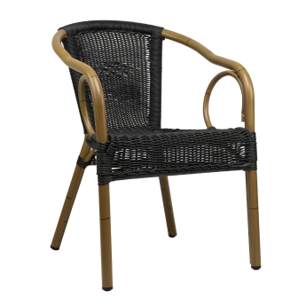 Scaun exterior Costa cu cadru din aluminiu, negru