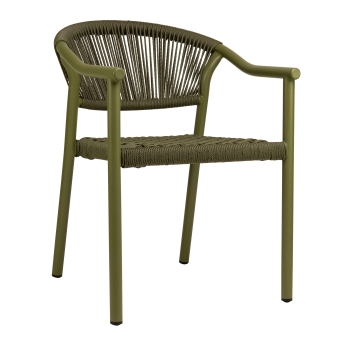 Scaun exterior Jaxon cu cadru din aluminiu verde