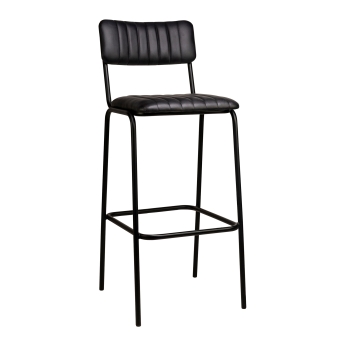 Scaun de bar interior Jenson, cadru metal negru, negru, 108 cm