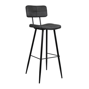 Scaun interior de bar Teddy cu cotiera cu cadru din metal, antracit
