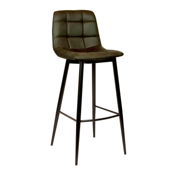 Scaun de bar interior Lauren, cadru negru, verde, 106 cm