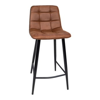 Scaun de bar interior Lauren, cadru negru, maro, 93 cm