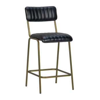 Scaun de bar interior Jenson, cadru metalizat, negru, 96 cm