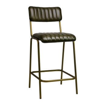Scaun de bar interior Jenson, cadru metalizat, verde, 96 cm