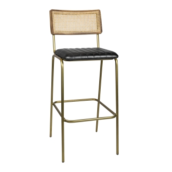 Scaun de bar interior Jens, cadru metalizat, negru, 109 cm