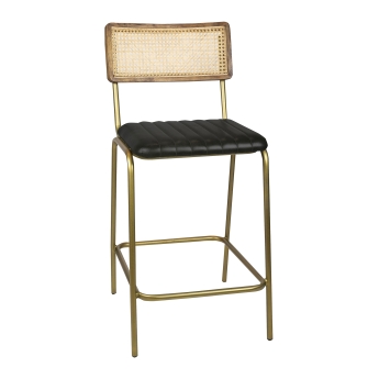 Scaun de bar interior Jens, cadru metalizat, negru, 96 cm