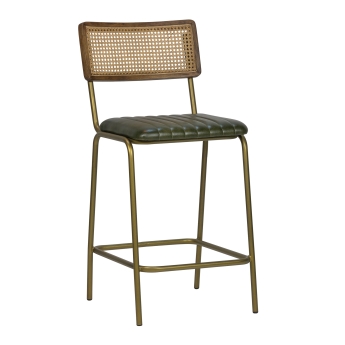 Scaun de bar interior Jens, cadru metalizat, verde, 96 cm