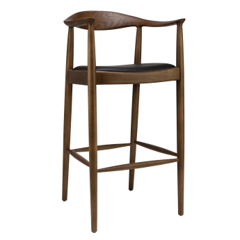 Scaun interior de bar Nordic, cadru din lemn maro, negru