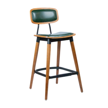 Scaun interior de bar Studo, cadru din lemn de fag, verde