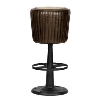Scaun de bar interior Novan, cadru negru, maro