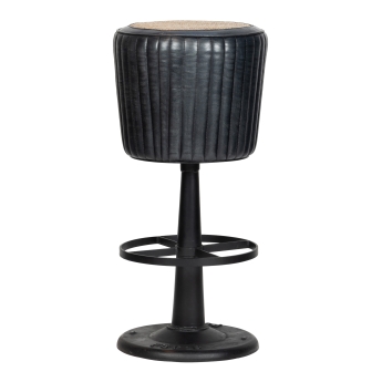 Scaun de bar interior Novan, cadru negru, negru