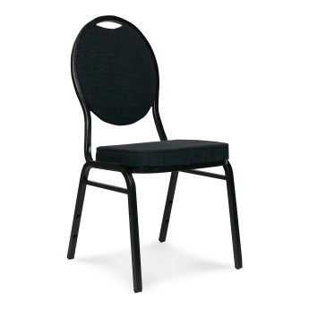 Scaun interior stivuibil Selectstack cu spatar rotunjit, cu cadru din otel, negru