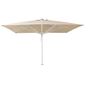 Umbrela de terasa Liva 400 x 400 cm, cadru alb, ecru