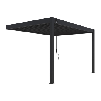Pergola Reflect pentru gradina si terasa, montabil pe perete, aluminiu, antracit, 3x4 m