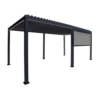 Rulou pentru Pergola Reflect pentru gradina si terasa, textilen si aluminiu, antracit, 3 m