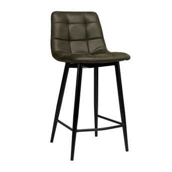 Scaun de bar interior Lauren, cadru negru, verde, 93 cm
