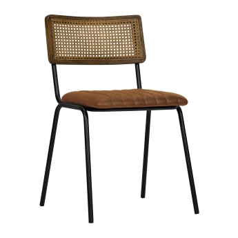 Scaun interior Jens cu cadru din metal, maro