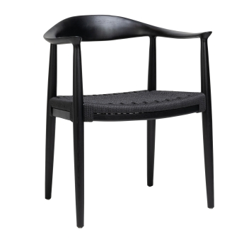 Scaun interior Nordic cu cadru din lemn de frasin, negru