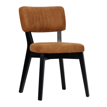 Scaun interior Patrick, cadru din lemn negru, maro