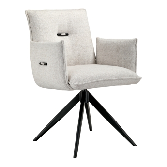 Scaun interior pivotant Peggy, cadru metal negru, bej