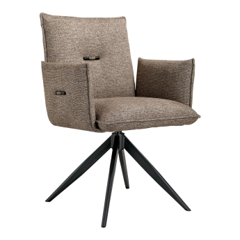 Scaun interior pivotant Peggy, cadru metal negru, maro