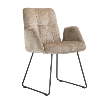 Scaun interior Cleo cu cadru din metal, maro deschis