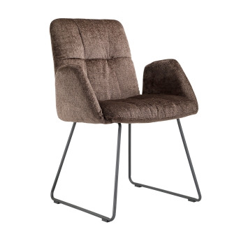 Scaun interior Cleo cu cadru din metal, maro inchis