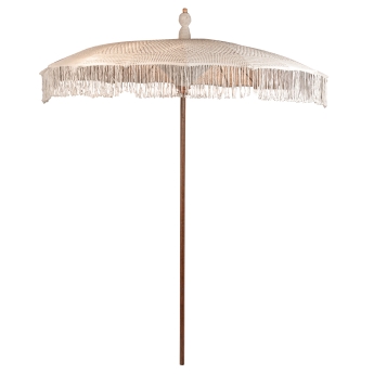 Umbrela de terasa Bali rotunda, diametru 260 cm, cadru maro, bej