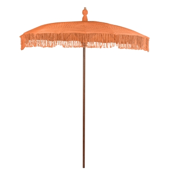 Umbrela de terasa Bali rotunda, diametru 260 cm, cadru maro, portocaliu