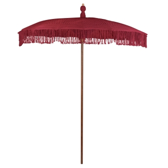 Umbrela de terasa Bali rotunda, diametru 260 cm, cadru maro, rosu