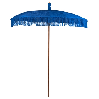 Umbrela de terasa Bali rotunda, diametru 260 cm, cadru maro, albastru