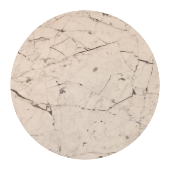 Blat de masa pentru interior Bianco Carrara rotund, diametru 70 cm, alb