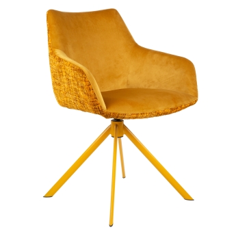 Scaun interior Corazon pivotant, cadru metal negru, galben