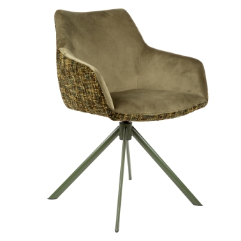 Scaun interior Corazon pivotant, cadru metal negru, verde