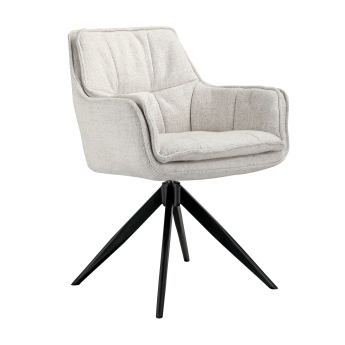 Scaun interior pivotant Cody, cadru metal negru, natur