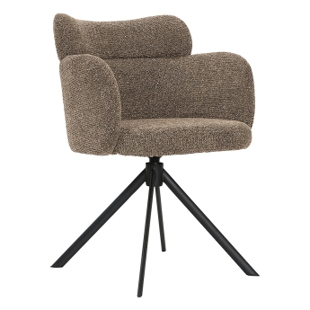 Scaun interior pivotant Classicon, cadru metal negru, maro