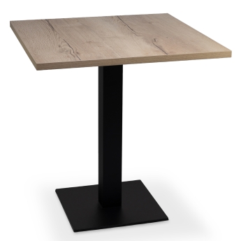 Masa pentru interior Rivas cu blat melamina stejar natural, 70 x 70 cm