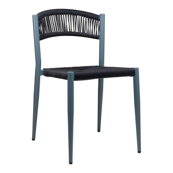 Scaun exterior Jonah cu cadru din aluminiu albastru, albastru