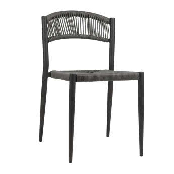 Scaun exterior Jonah cu cadru din aluminiu antracit, gri