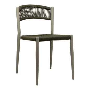 Scaun exterior Jonah cu cadru din aluminiu verde, verde