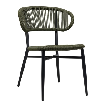 Scaun exterior Jorden cu cadru din aluminiu antracit, verde