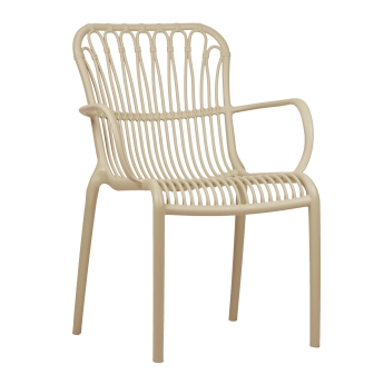 Scaun exterior Lola din polipropilena, natur