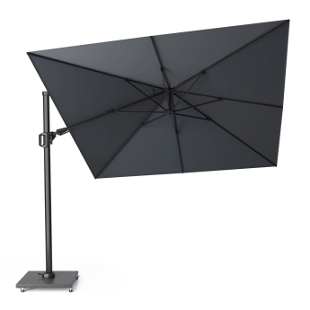 Umbrela de terasa Platinum Challenger T2, 300 x 300 cm, antracit, suport granit Modena negru 90 kg inclus
