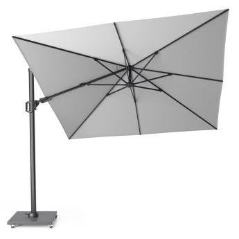 Umbrela de terasa Platinum Challenger T2, 300 x 300 cm, gri, suport granit Modena negru 90 kg inclus