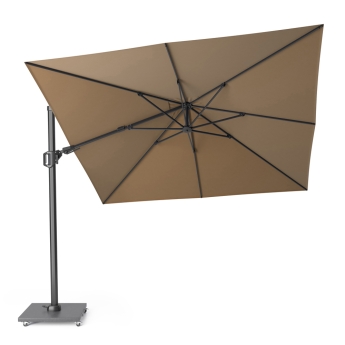 Umbrela de terasa Platinum Challenger T2, 300 x 300 cm, bej, suport granit Modena negru 90 kg inclus