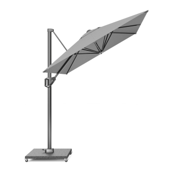 Umbrela de terasa Platinum Voyager, 300 x 200 cm, gri, suport granit Modena negru 90 kg inclus