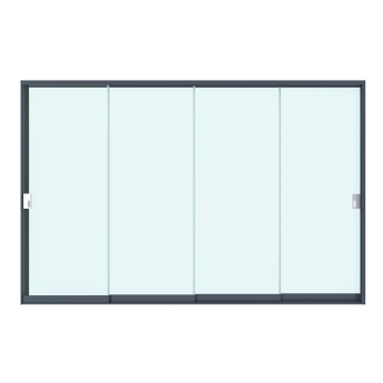 Perete culisant din sticla pentru pergolele Aplux, sticla si aluminiu, antracit, 4 m