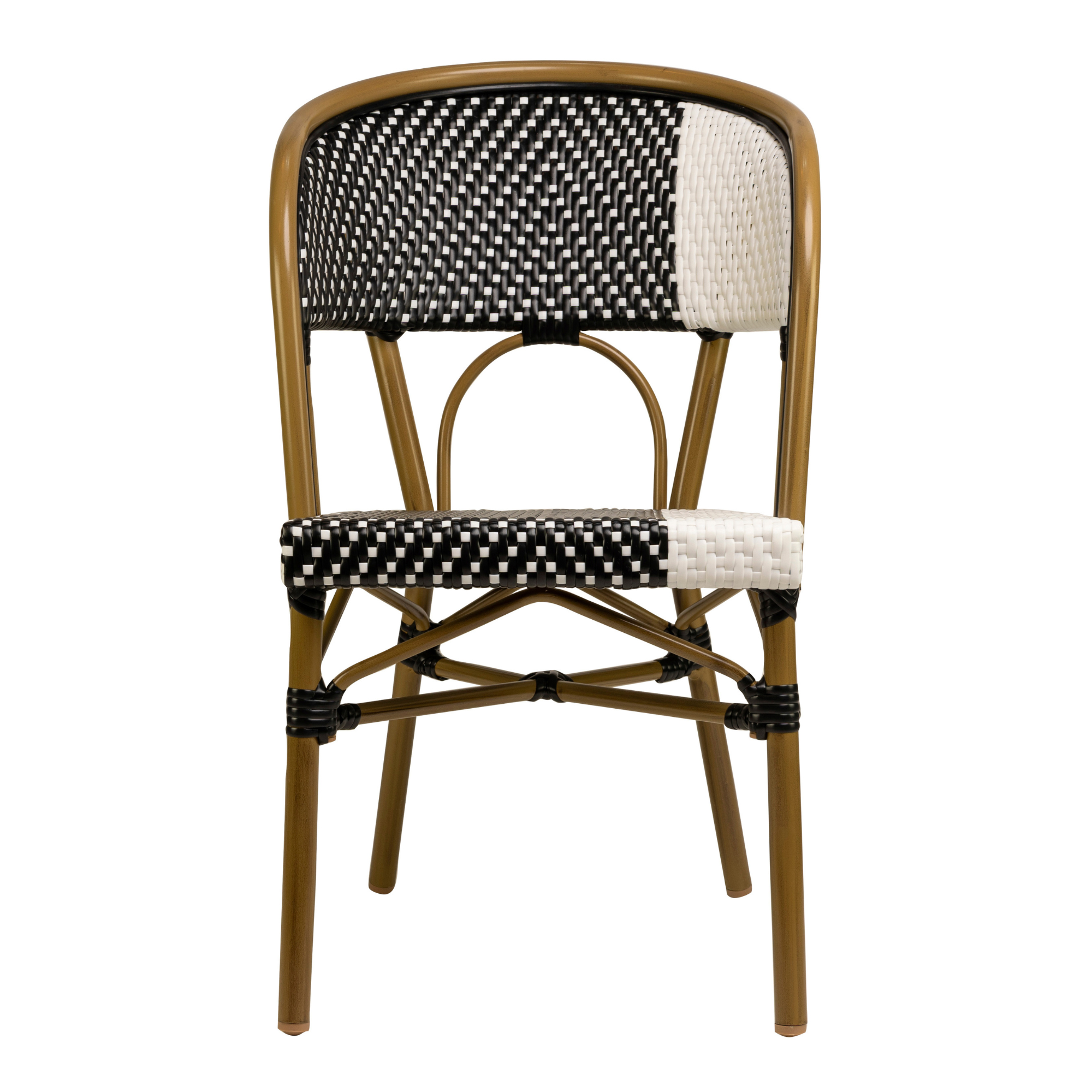 Scaun exterior Santa Cruz cu cadru din aluminiu maro, negru/alb Scaun exterior Santa Cruz cu cadru din aluminiu maro, negru/alb