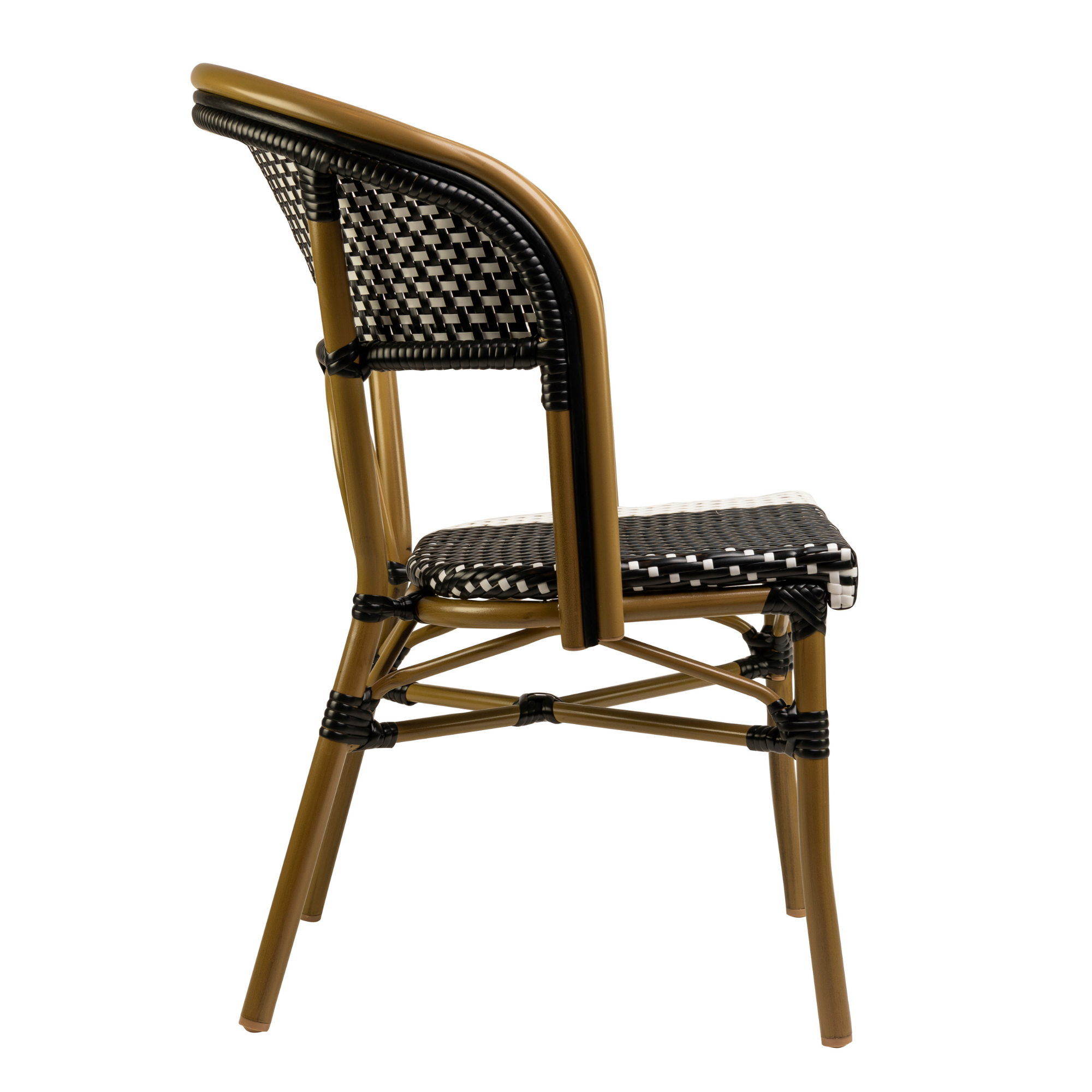 Scaun exterior Santa Cruz cu cadru din aluminiu maro, negru/alb Scaun exterior Santa Cruz cu cadru din aluminiu maro, negru/alb